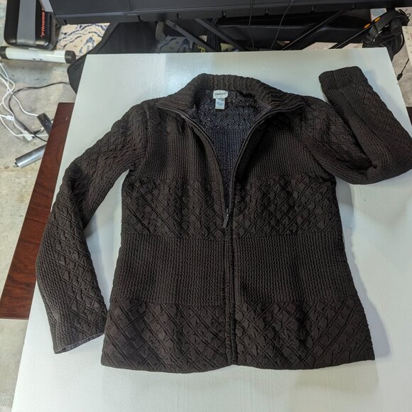 Chico's *Size 1 (See information below) Cocoa Brown Jacket - Picture 5 of 16